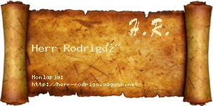 Herr Rodrigó névjegykártya